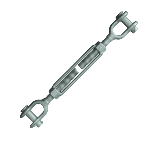 Galvanized US Federal Turnbuckle 1/2"x6" JAW/JAW for Wire Rope Cable
