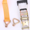 China Manufacturer Heavy duty 2" 5TX10M Ratchet Lashing with rubber coated handle ratchet buckle