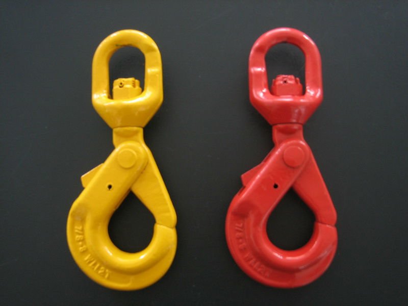Forged G80 Swivel Self-locking Hook- Self locking swivel hook lifting safety rigging