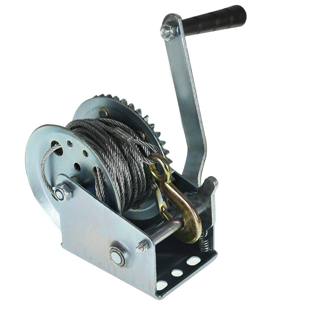Hand Winch Crank Gear Winch With Wire Rope Heavy Duty For Trailer, Boat Or ATV